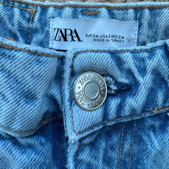 ZARA High Waist Wide-Leg Jeans – Size 34 – Ref 6045/224/400 🩵 - Picture 10 of 12